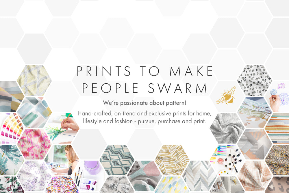 Prints to make people swarm. Pattern Hive global print design studio. Print and pattern design for home furnishings and fashion markets.
